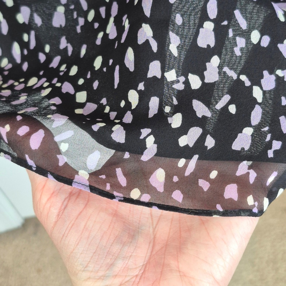 Diane Von‎ Furstenburg black Aria chiffon silk dress women's 0 - Picture 6 of 16